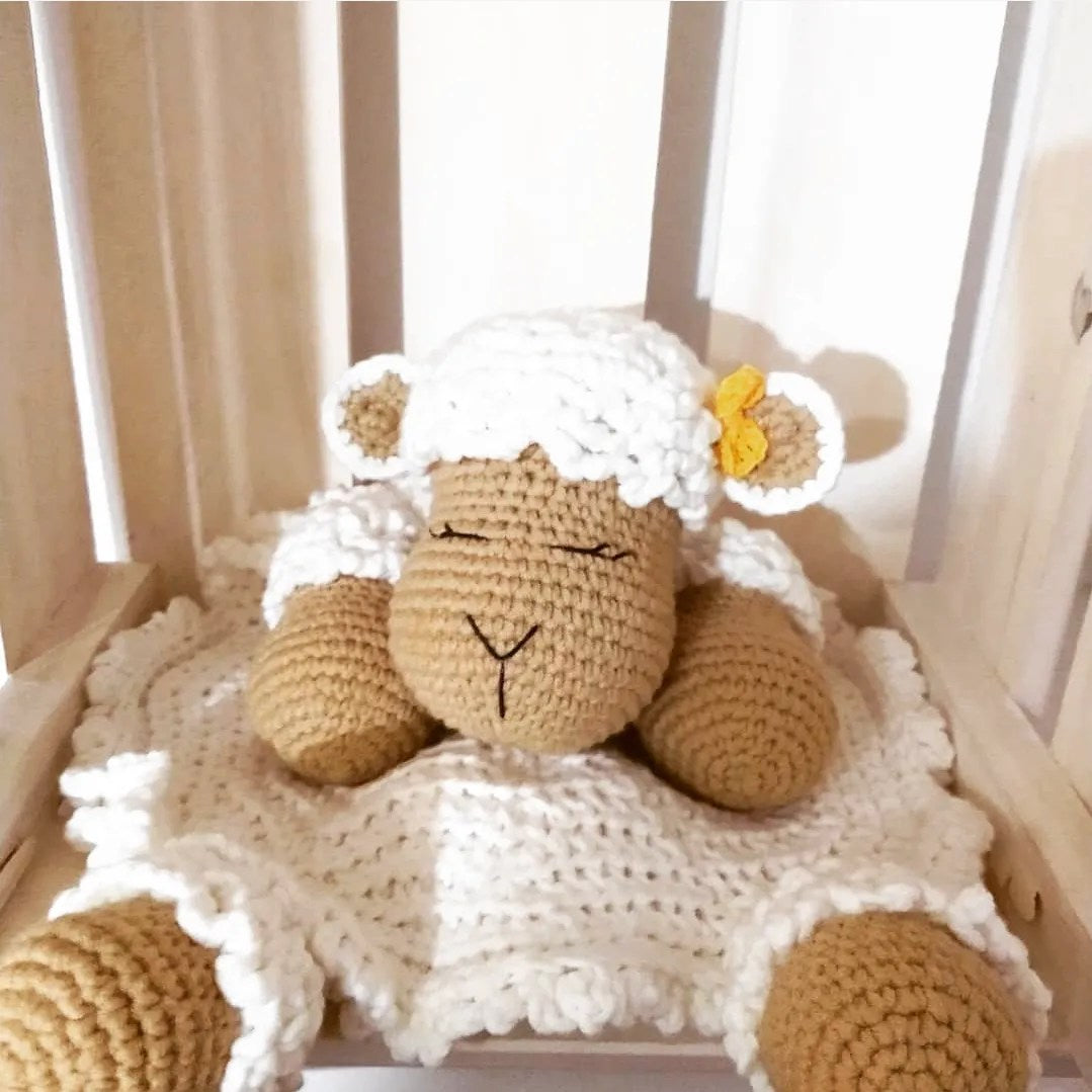 Sheep Security Blanket crochet pattern